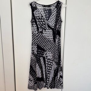 Bali VINTAGE Monochrome Patterned Midi Dress